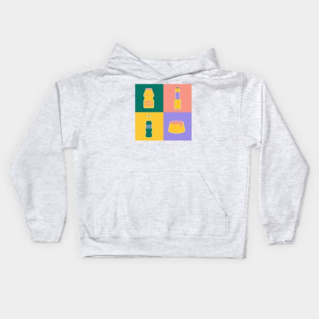 Snack Pixel Art Retro Kids Hoodie by pichi pixel